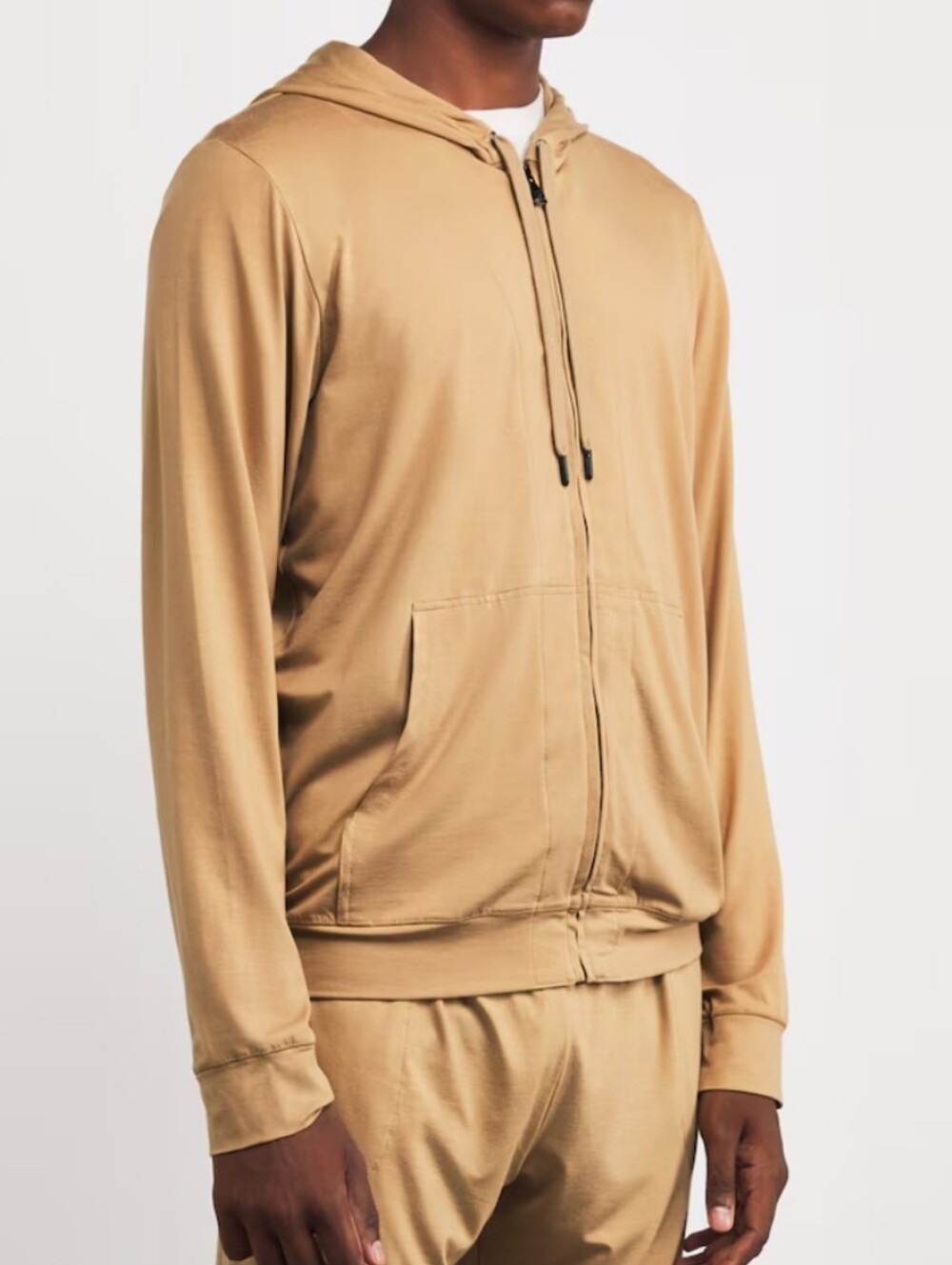 Derek Rose Ivory Micromodal Zipped Hoodie - Men's Size L
